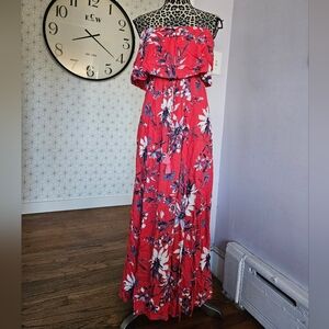 Strapless Floral Maxi
